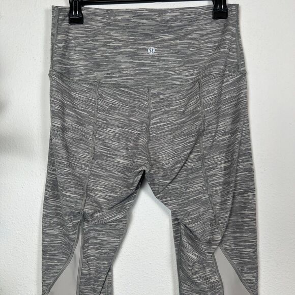 Lululemon Leggings Womens 8 29" W Wunder Under Scalloped Hem High Rise Crop Gray - Picture 7 of 15